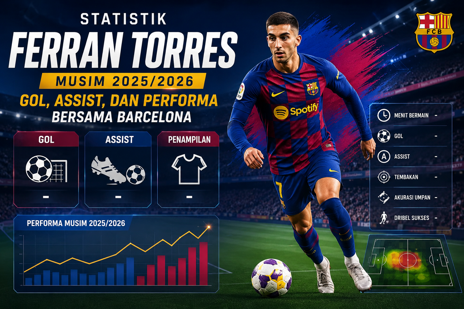 Statistik Ferran Torres Musim 2025/2026: Gol, Assist, dan Performa Bersama Barcelona