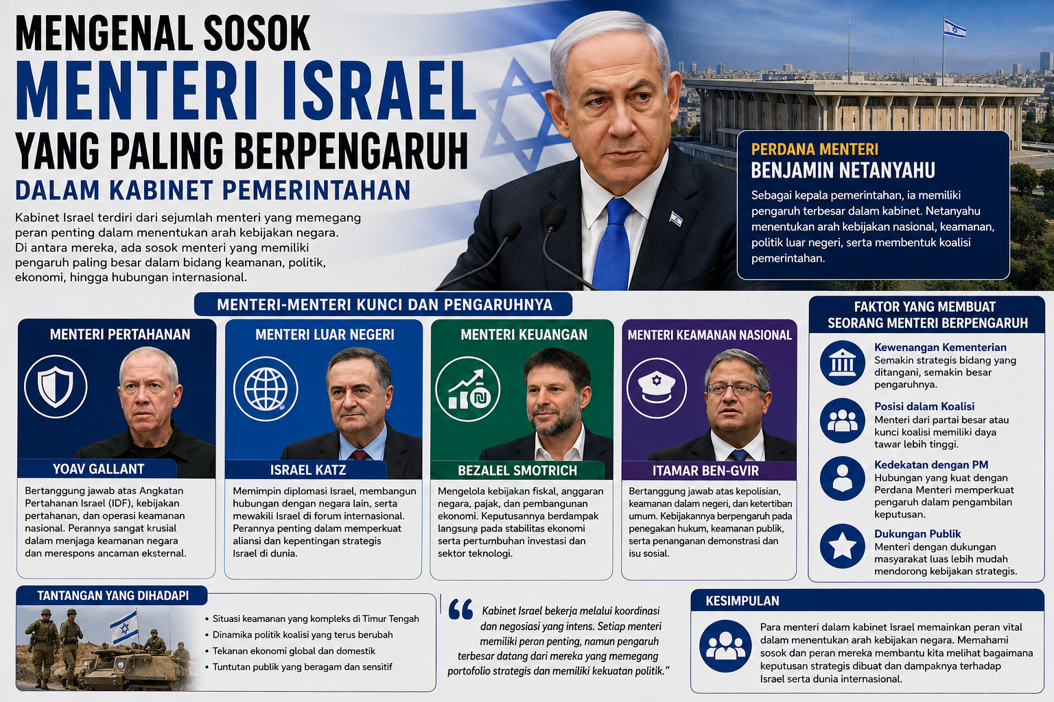 Mengenal Sosok Menteri Israel yang Paling Berpengaruh dalam Kabinet Pemerintahan