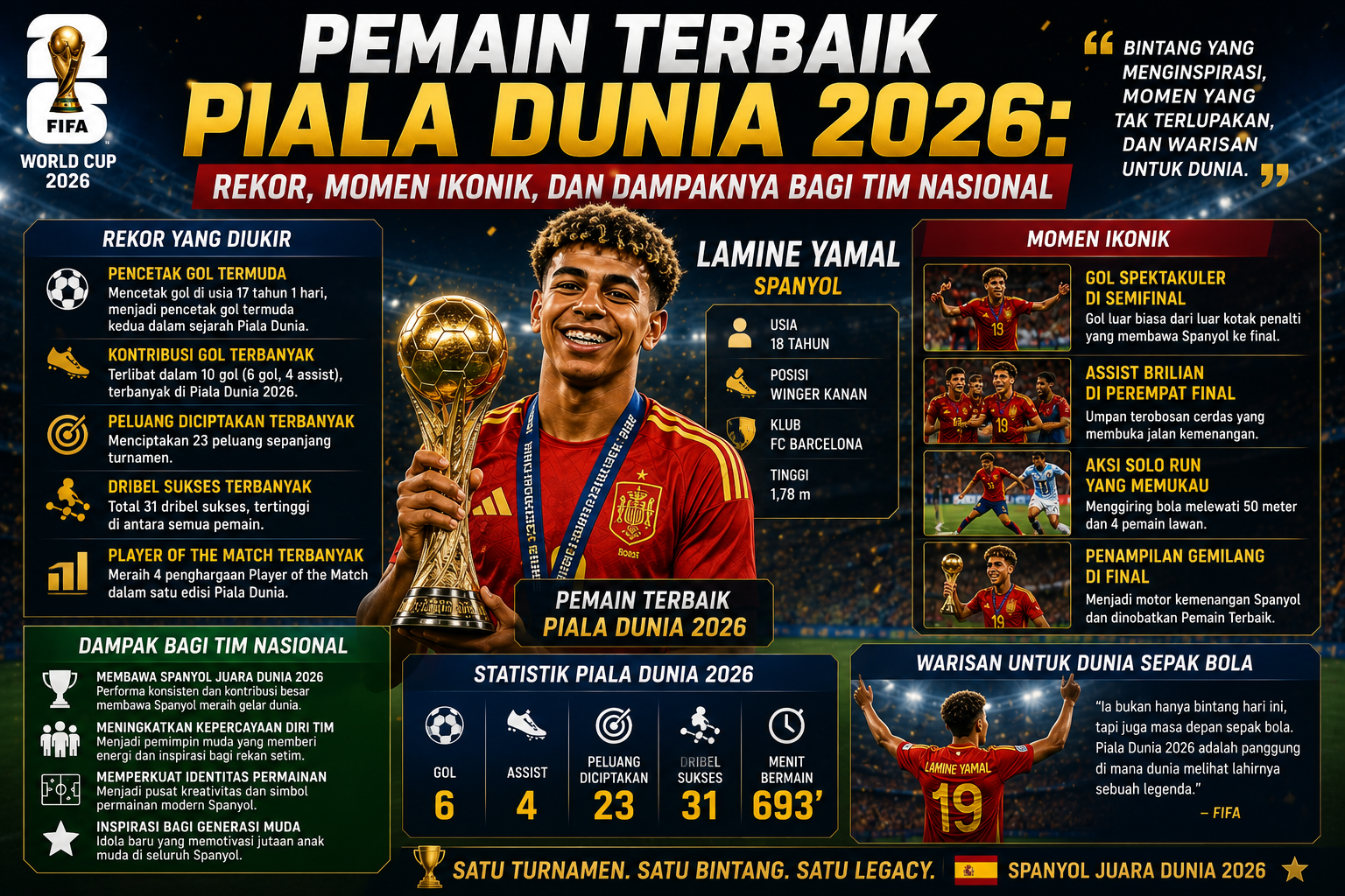 Pemain Terbaik Piala Dunia 2026: Rekor, Momen Ikonik, dan Dampaknya bagi Tim Nasional