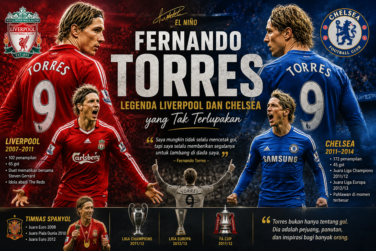 Fernando Torres, Legenda Liverpool dan Chelsea yang Tak Terlupakan