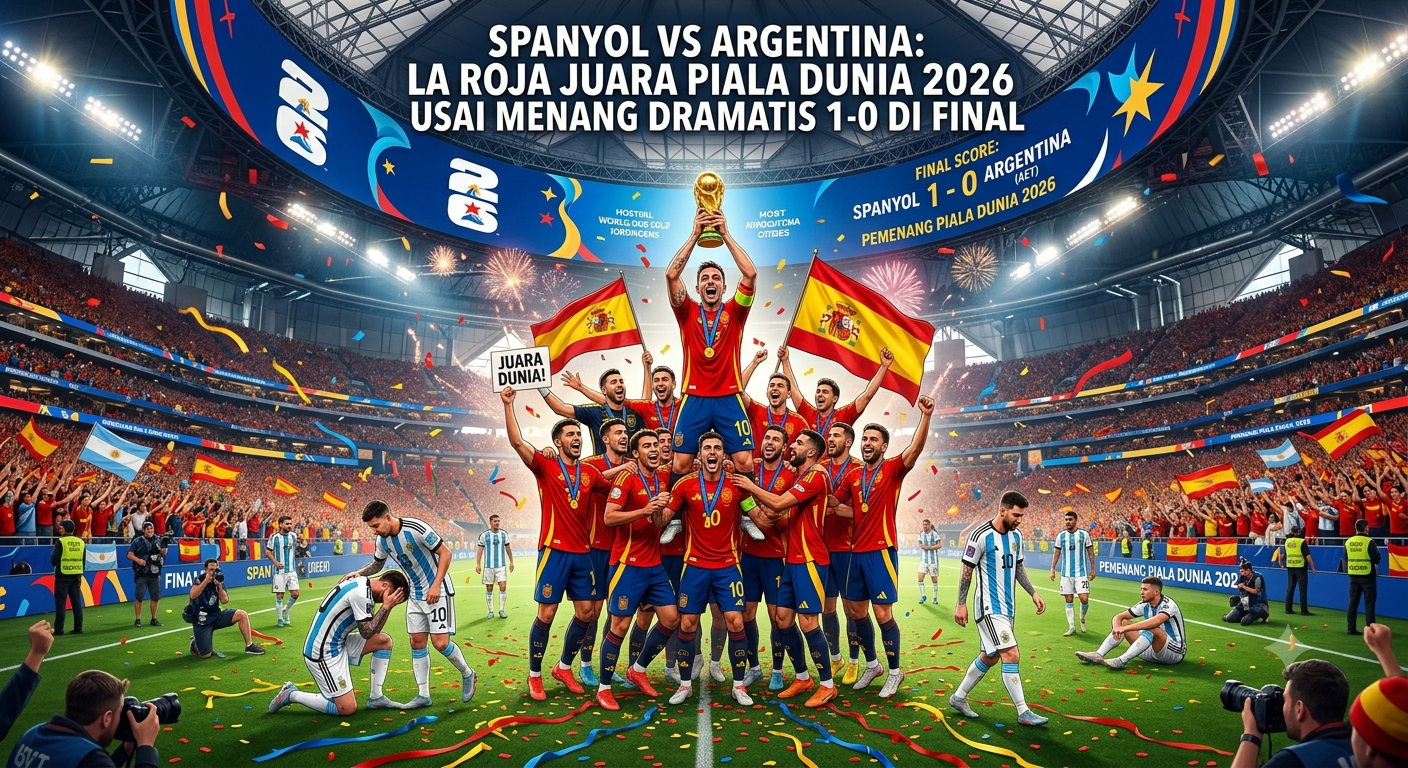Spanyol vs Argentina: La Roja Juara Piala Dunia 2026 Usai Menang Dramatis 1-0 di Final