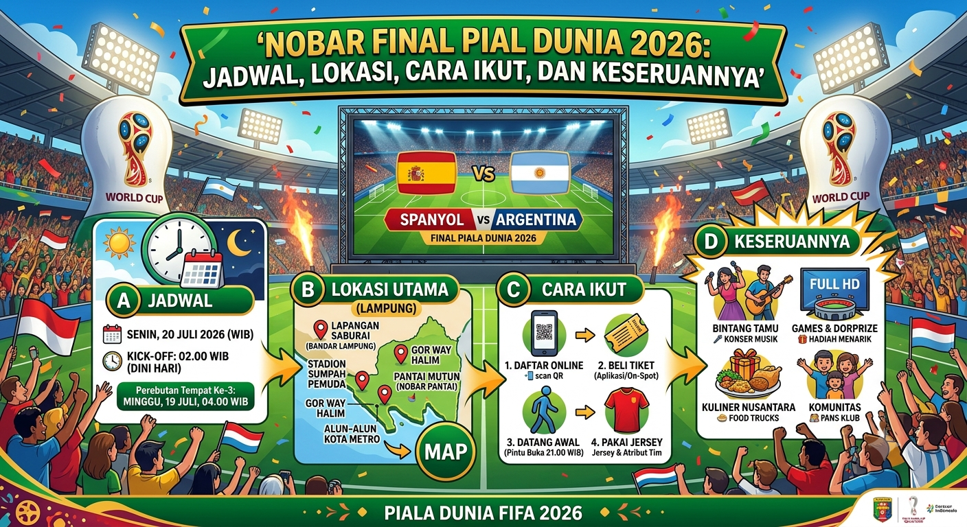 Nobar Final Piala Dunia 2026: Jadwal, Lokasi, Cara Ikut, dan Keseruannya